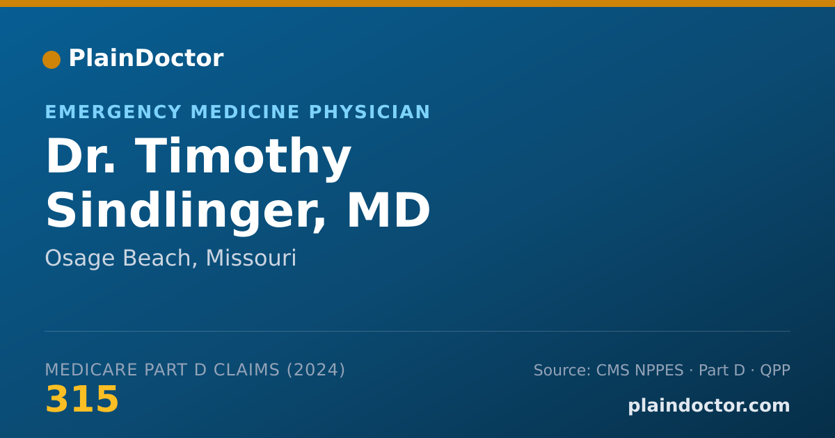 Shareable card for Timothy Sindlinger, MD - Emergency Medicine Physician, Osage Beach, MO