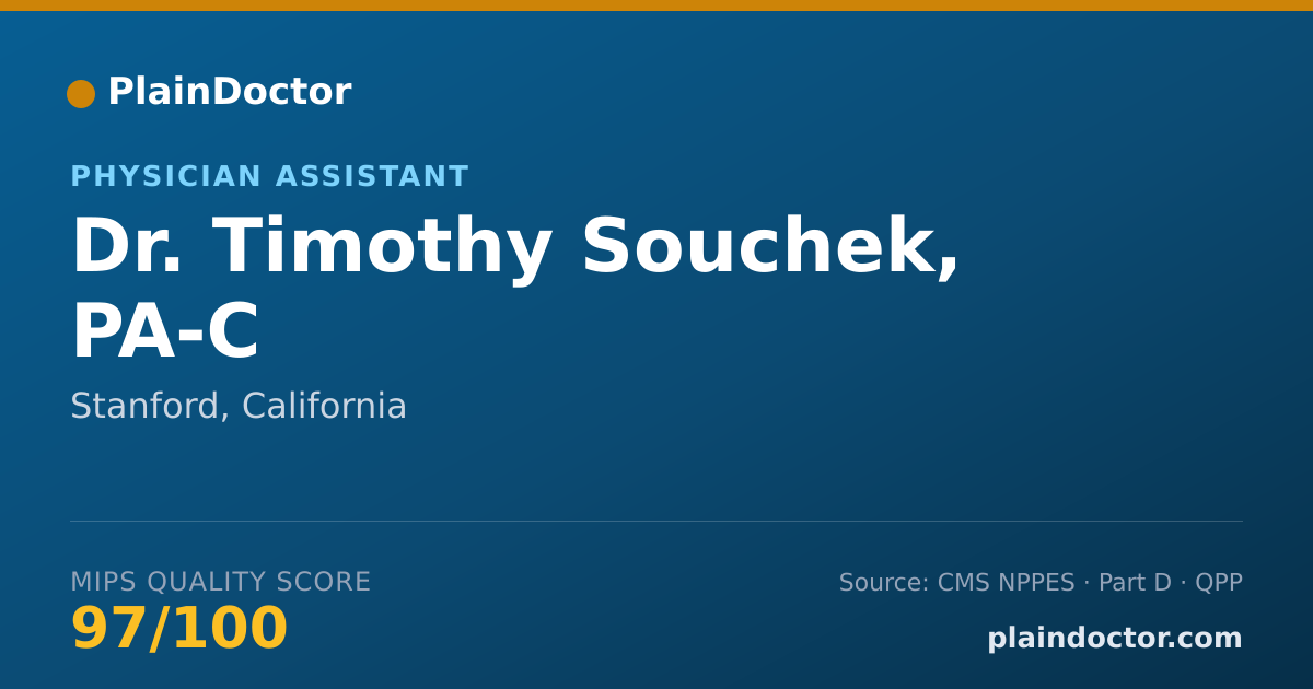 Shareable card for Timothy Souchek, PA-C - Physician Assistant, Stanford, CA