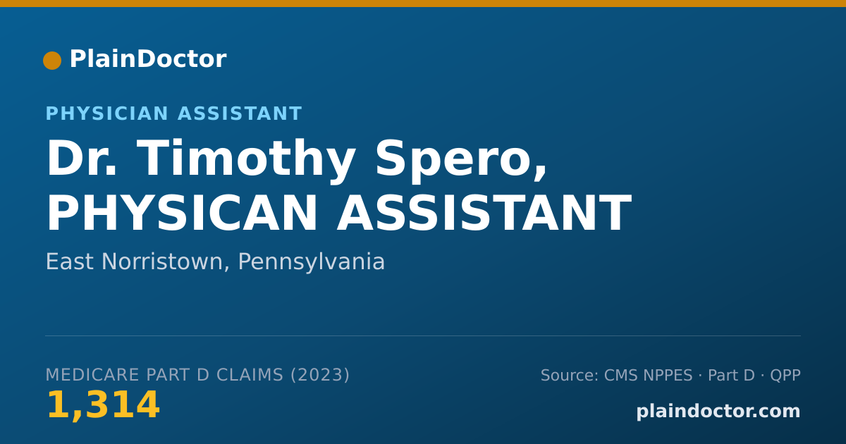 Shareable card for Timothy Spero, PHYSICAN ASSISTANT - Physician Assistant, East Norristown, PA