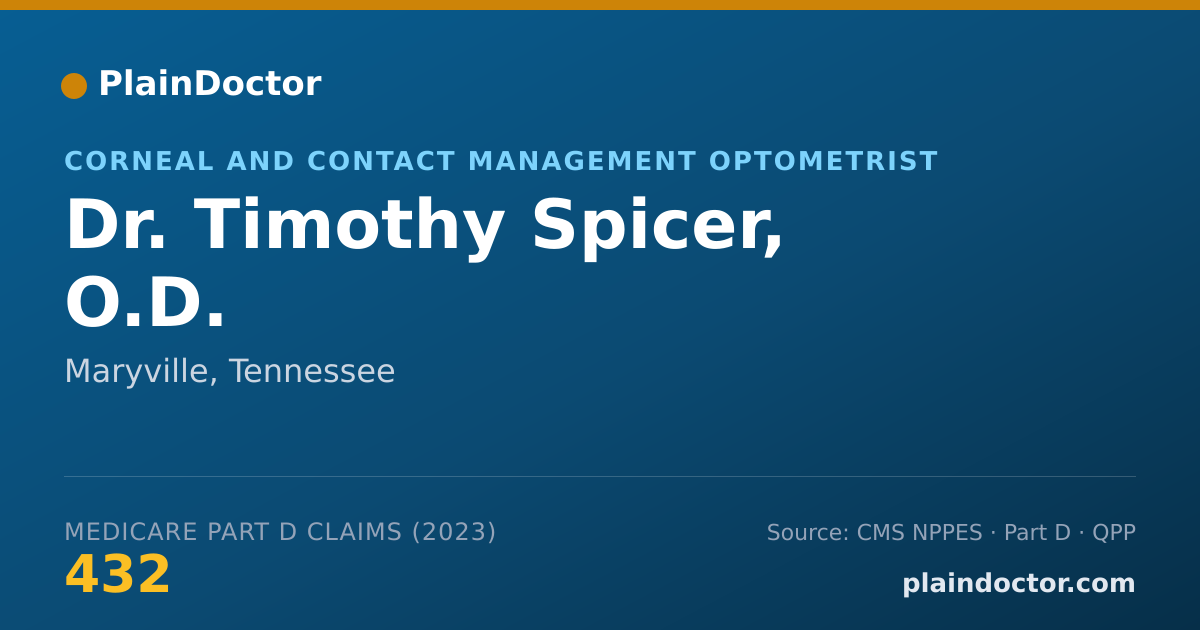 Shareable card for Timothy Spicer, O.D. - Corneal and Contact Management Optometrist, Maryville, TN