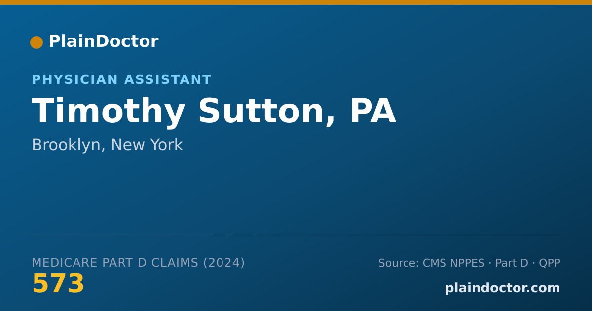 Shareable card for Timothy Sutton, PA - Physician Assistant, Brooklyn, NY