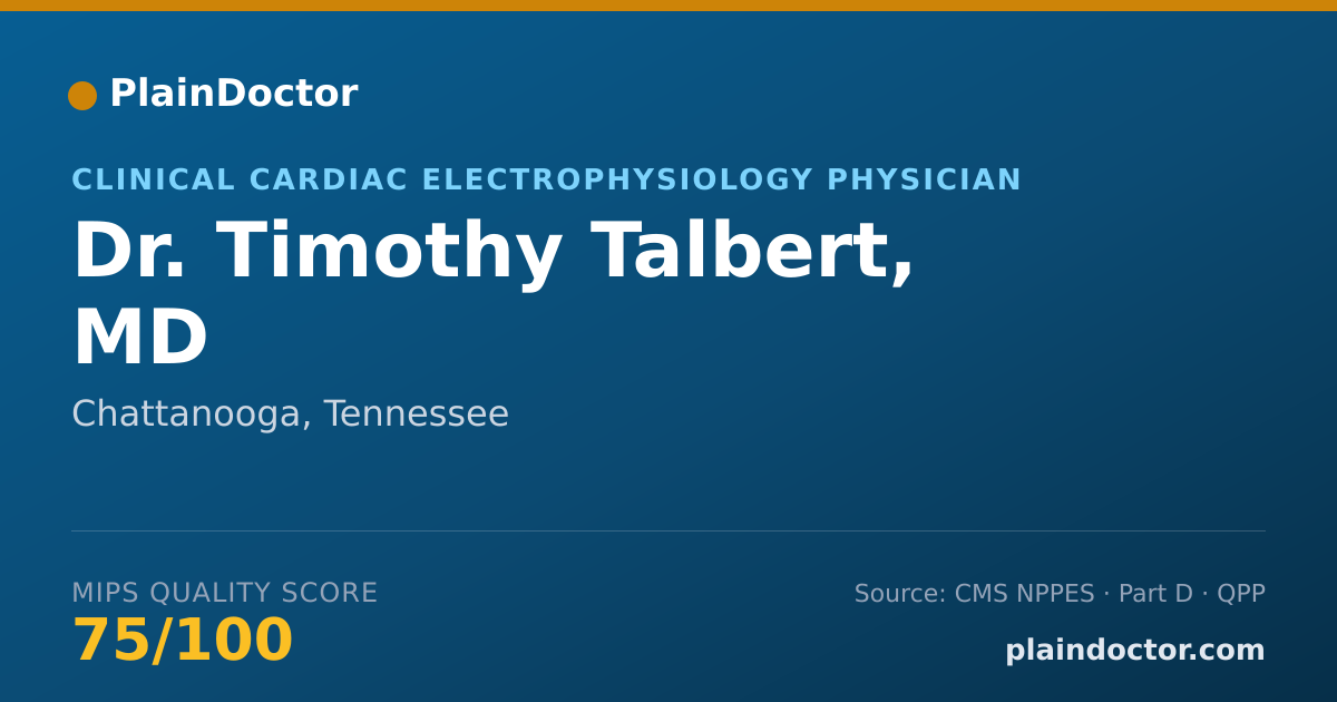 Shareable card for Timothy Talbert, MD - Clinical Cardiac Electrophysiology Physician, Chattanooga, TN