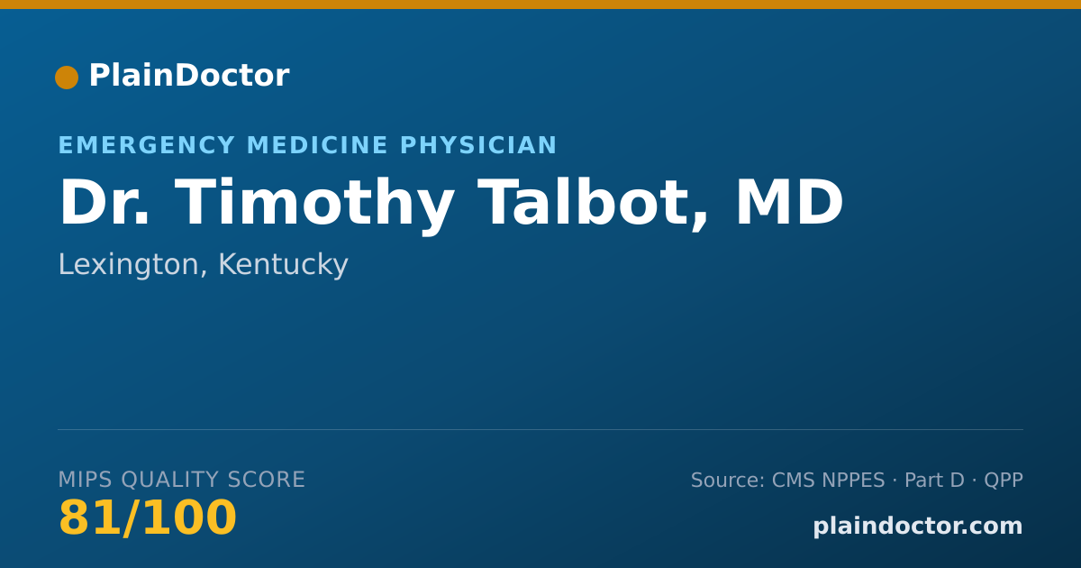 Shareable card for Timothy Talbot, MD - Emergency Medicine Physician, Lexington, KY