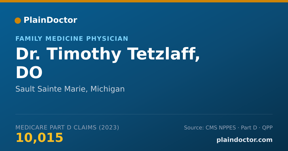 Shareable card for Timothy Tetzlaff, DO - Family Medicine Physician, Sault Sainte Marie, MI