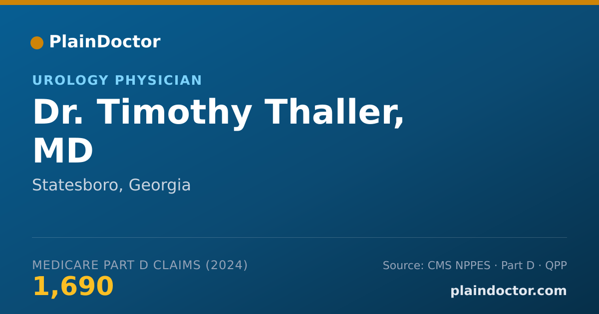 Shareable card for Timothy Thaller, MD - Urology Physician, Statesboro, GA