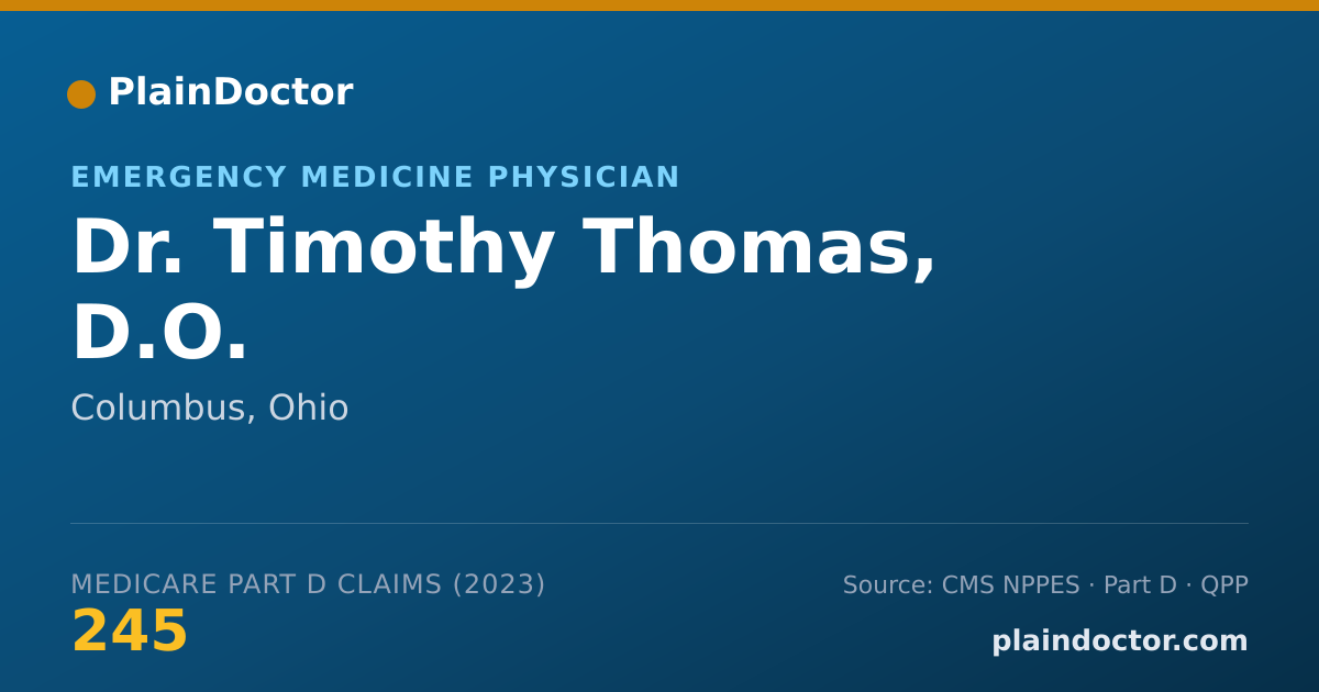Shareable card for Timothy Thomas, D.O. - Emergency Medicine Physician, Columbus, OH