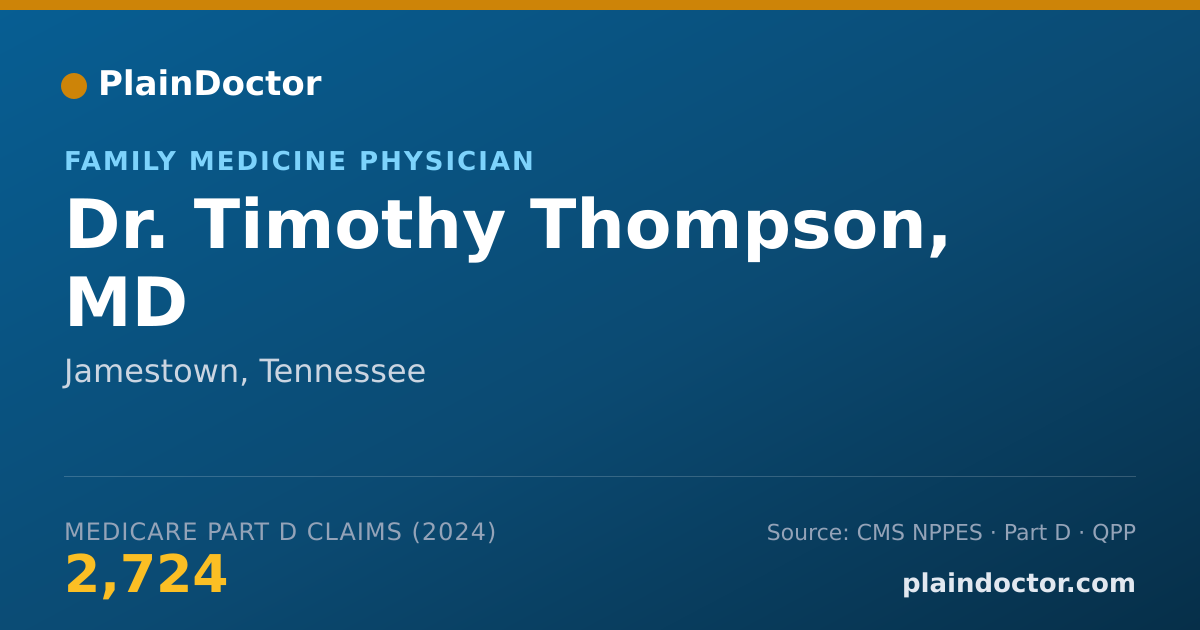 Shareable card for Timothy Thompson, MD - Family Medicine Physician, Jamestown, TN