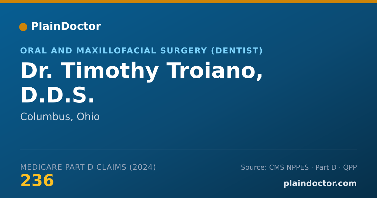 Shareable card for Timothy Troiano, D.D.S. - Oral and Maxillofacial Surgery (Dentist), Columbus, OH