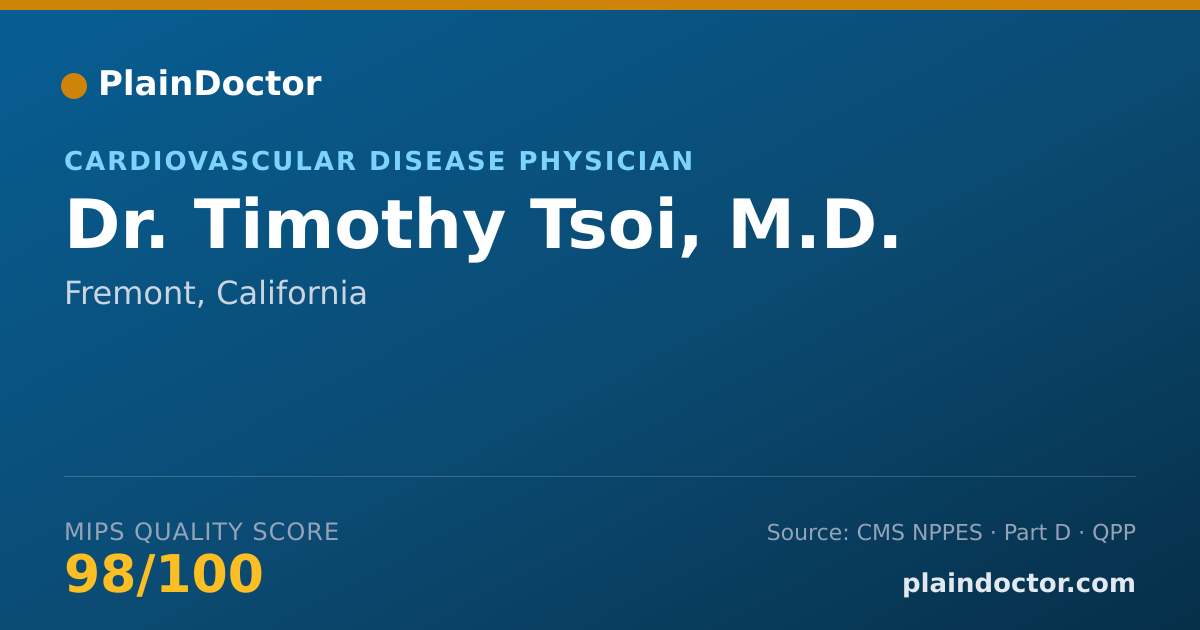 Shareable card for Timothy Tsoi, M.D. - Cardiovascular Disease Physician, Fremont, CA