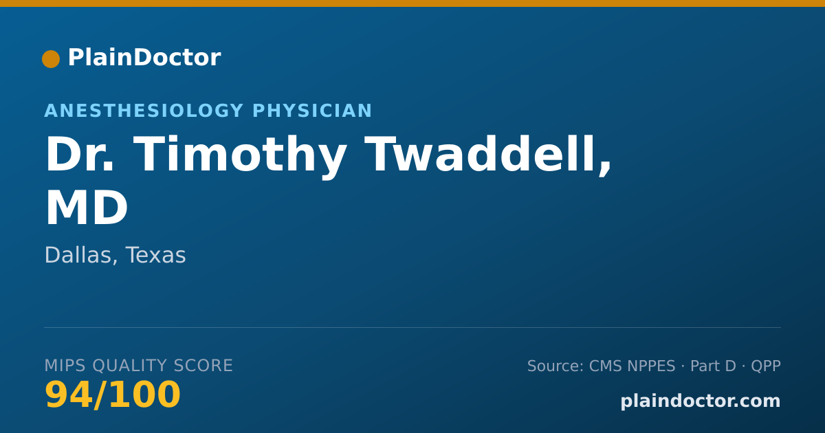 Shareable card for Timothy Twaddell, MD - Anesthesiology Physician, Dallas, TX