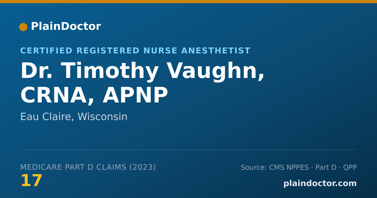 Shareable card for Timothy Vaughn, CRNA, APNP - Certified Registered Nurse Anesthetist, Eau Claire, WI