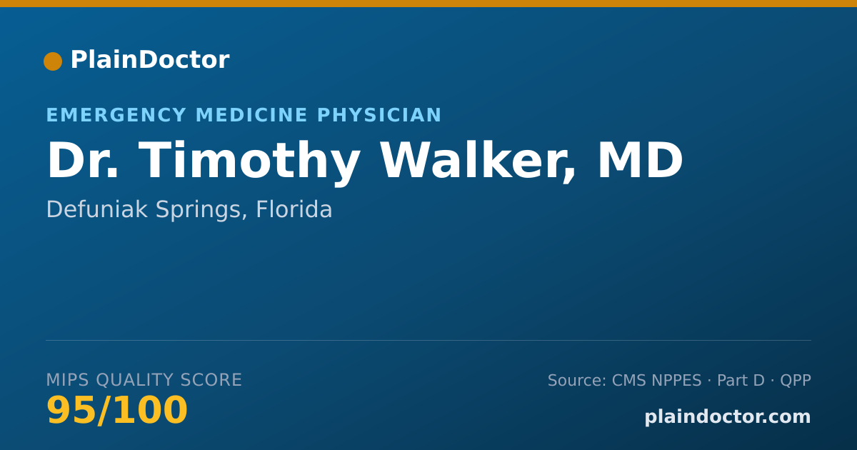 Shareable card for Timothy Walker, MD - Emergency Medicine Physician, Defuniak Springs, FL