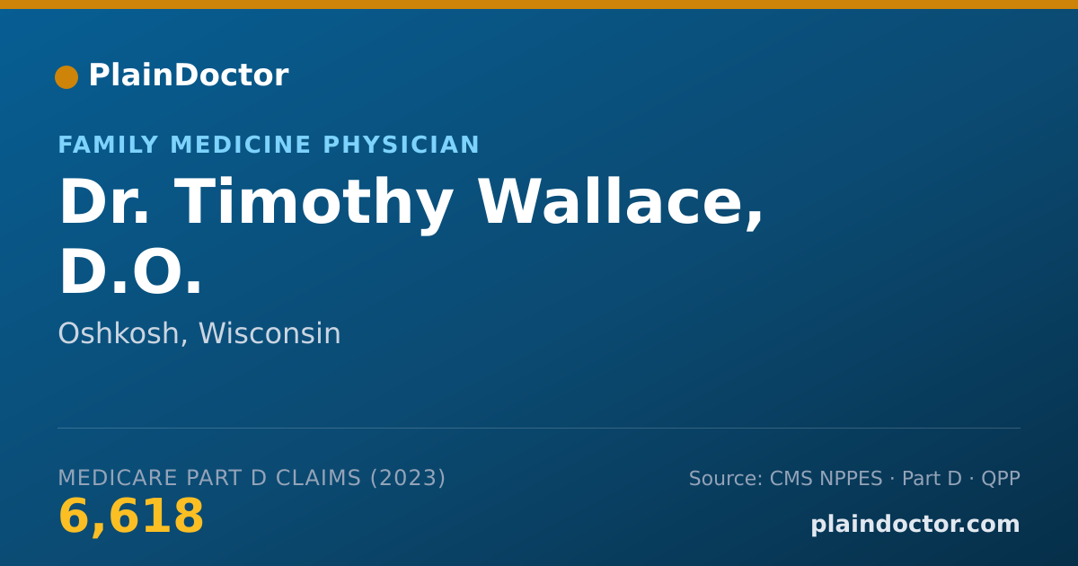 Shareable card for Timothy Wallace, D.O. - Family Medicine Physician, Oshkosh, WI