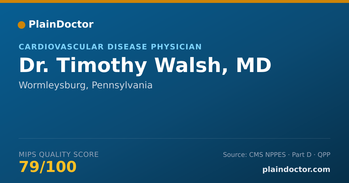 Shareable card for Timothy Walsh, MD - Internal Medicine Physician, Wormleysburg, PA