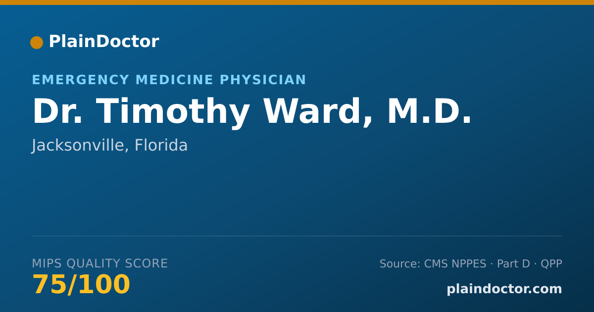 Shareable card for Timothy Ward, M.D. - Emergency Medicine Physician, Jacksonville, FL