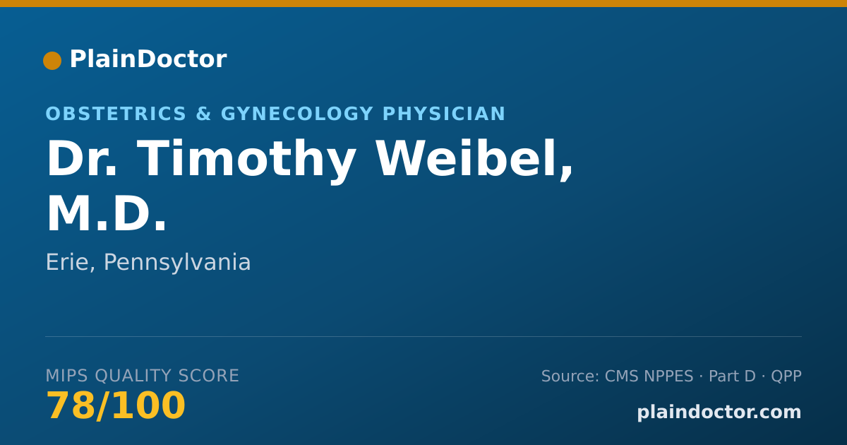Shareable card for Timothy Weibel, M.D. - Obstetrics & Gynecology Physician, Erie, PA
