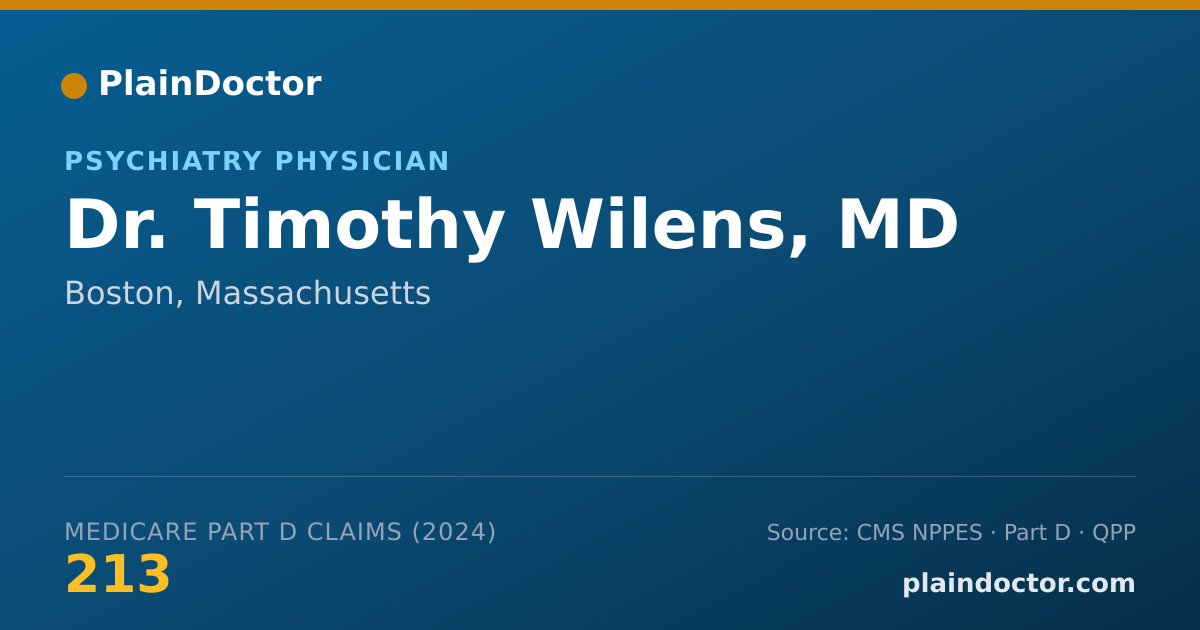Shareable card for Timothy Wilens, MD - Addiction Medicine (Psychiatry & Neurology) Physician, Boston, MA