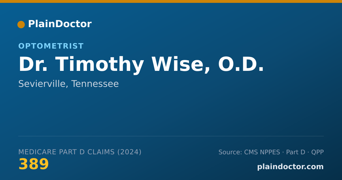 Shareable card for Timothy Wise, O.D. - Optometrist, Sevierville, TN