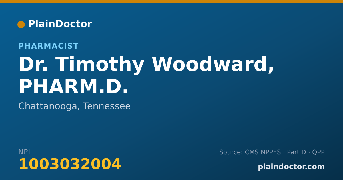 Shareable card for Timothy Woodward, PHARM.D. - Pharmacist, Chattanooga, TN