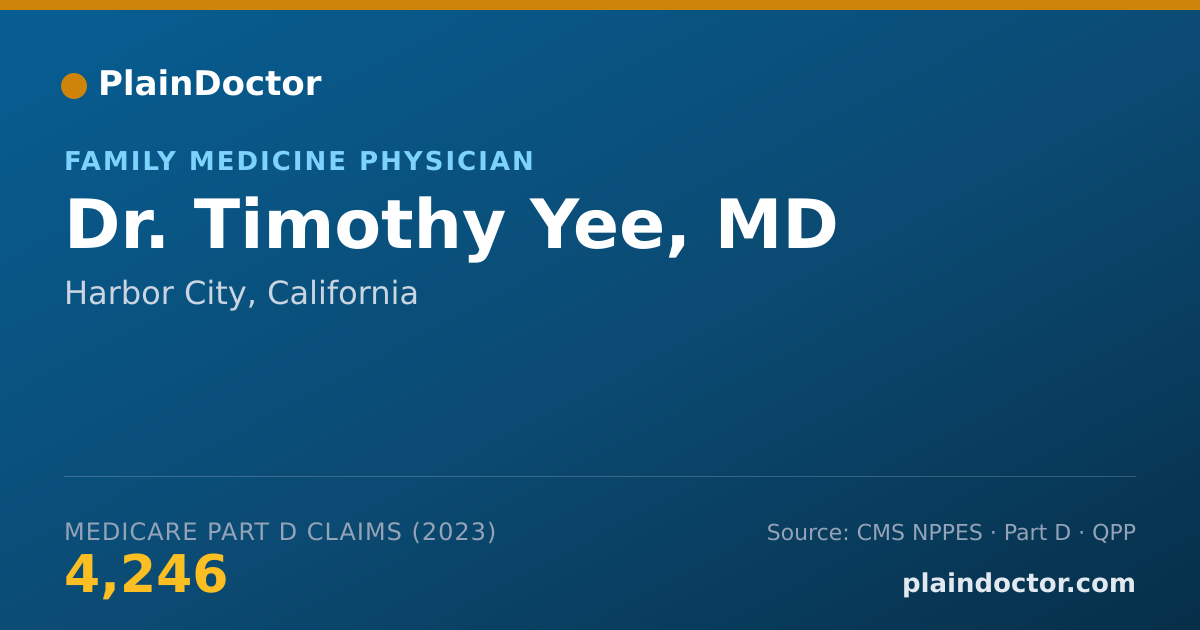 Shareable card for Timothy Yee, MD - Family Medicine Physician, Harbor City, CA