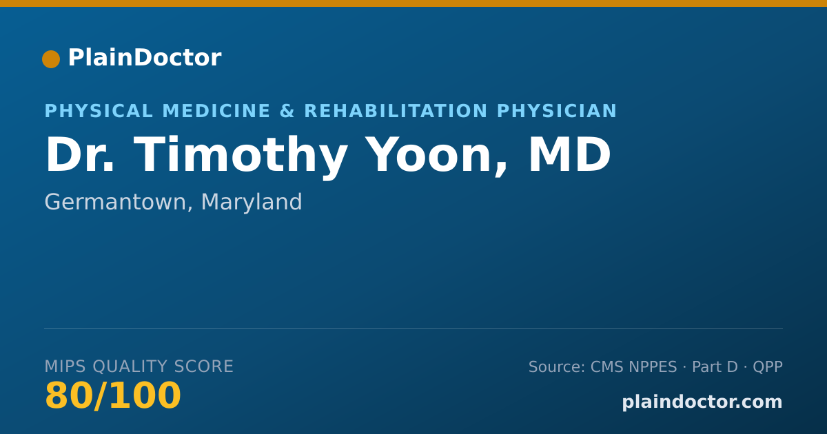 Shareable card for Timothy Yoon, MD - Physical Medicine & Rehabilitation Physician, Germantown, MD