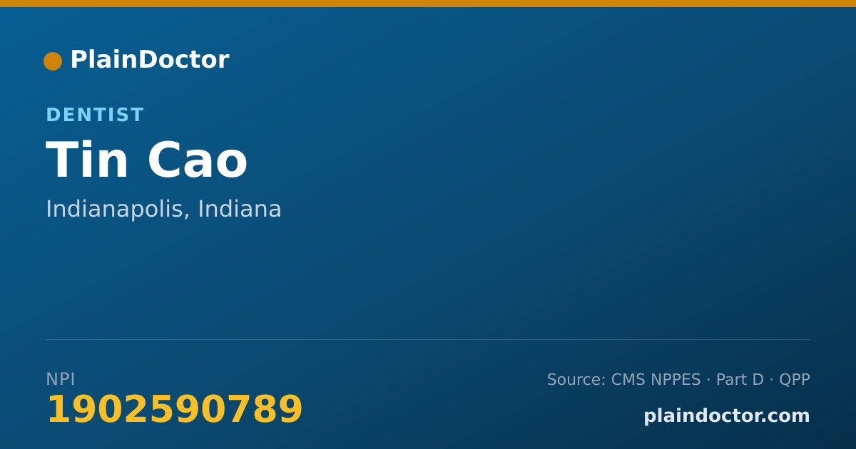 Shareable card for Tin Cao - Dentist, Indianapolis, IN