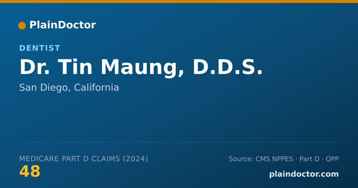 Shareable card for Tin Maung, D.D.S. - Dentist, San Diego, CA