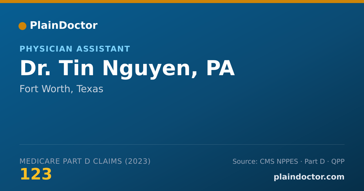 Shareable card for Tin Nguyen, PA - Physician Assistant, Fort Worth, TX