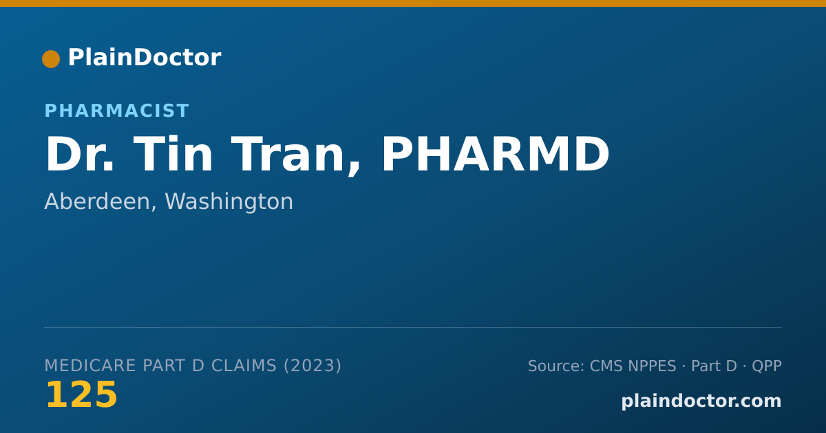 Shareable card for Tin Tran, PHARMD - Pharmacist, Aberdeen, WA