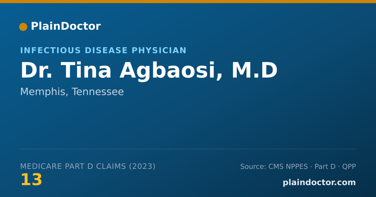Shareable card for Tina Agbaosi, M.D - Infectious Disease Physician, Memphis, TN