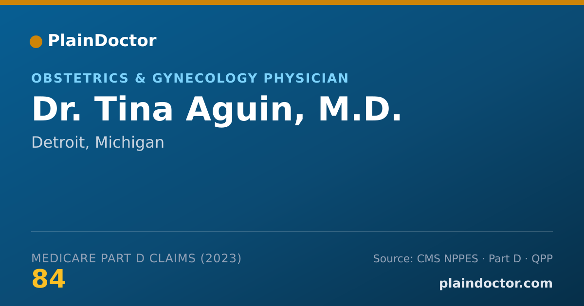 Shareable card for Tina Aguin, M.D. - Obstetrics & Gynecology Physician, Detroit, MI