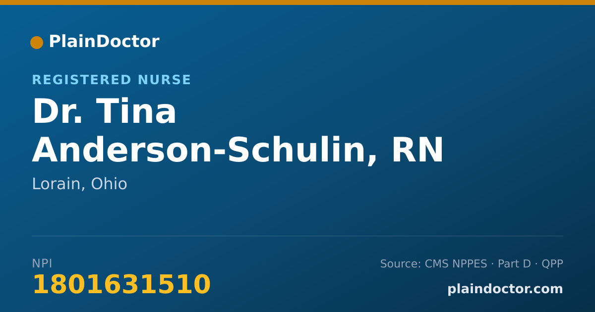 Shareable card for Tina Anderson-Schulin, RN IBCLC - Registered Nurse, Lorain, OH