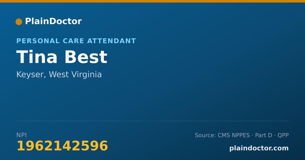 Shareable card for Tina Best - Personal Care Attendant, Keyser, WV