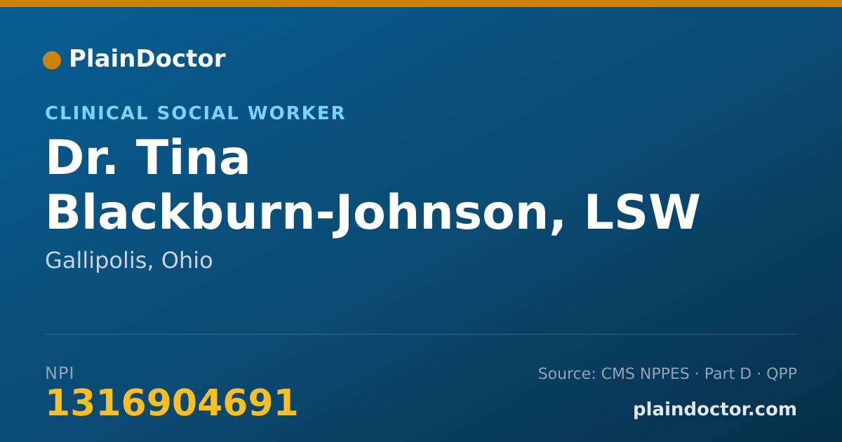 Shareable card for Tina Blackburn-Johnson, LSW - Clinical Social Worker, Gallipolis, OH