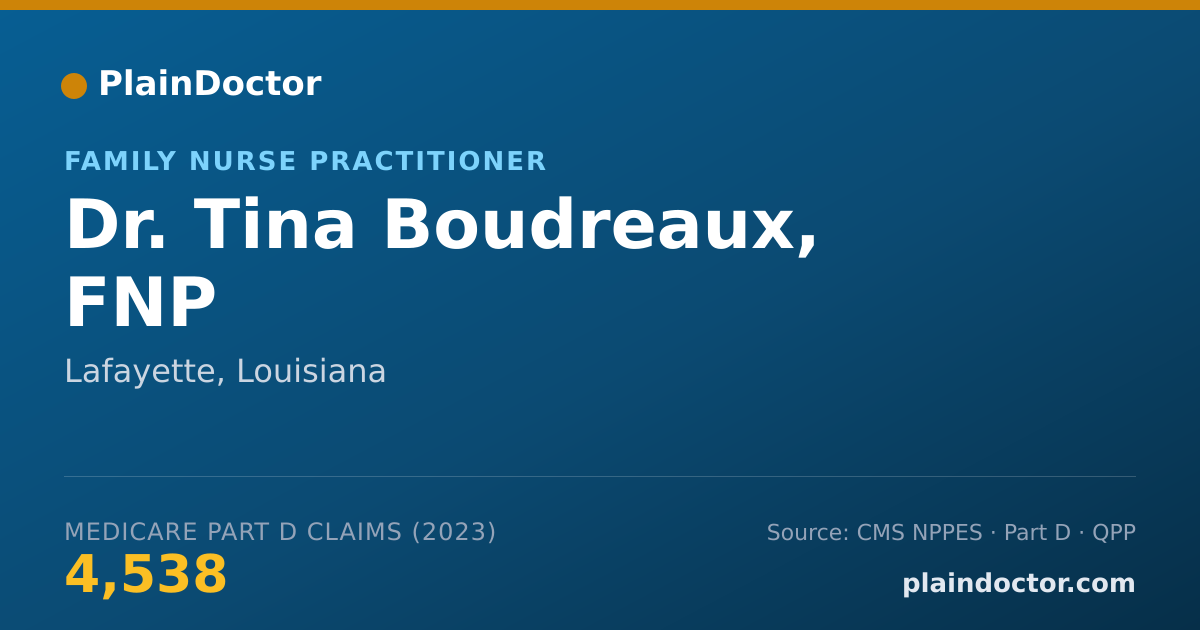 Shareable card for Tina Boudreaux, FNP - Family Nurse Practitioner, Lafayette, LA