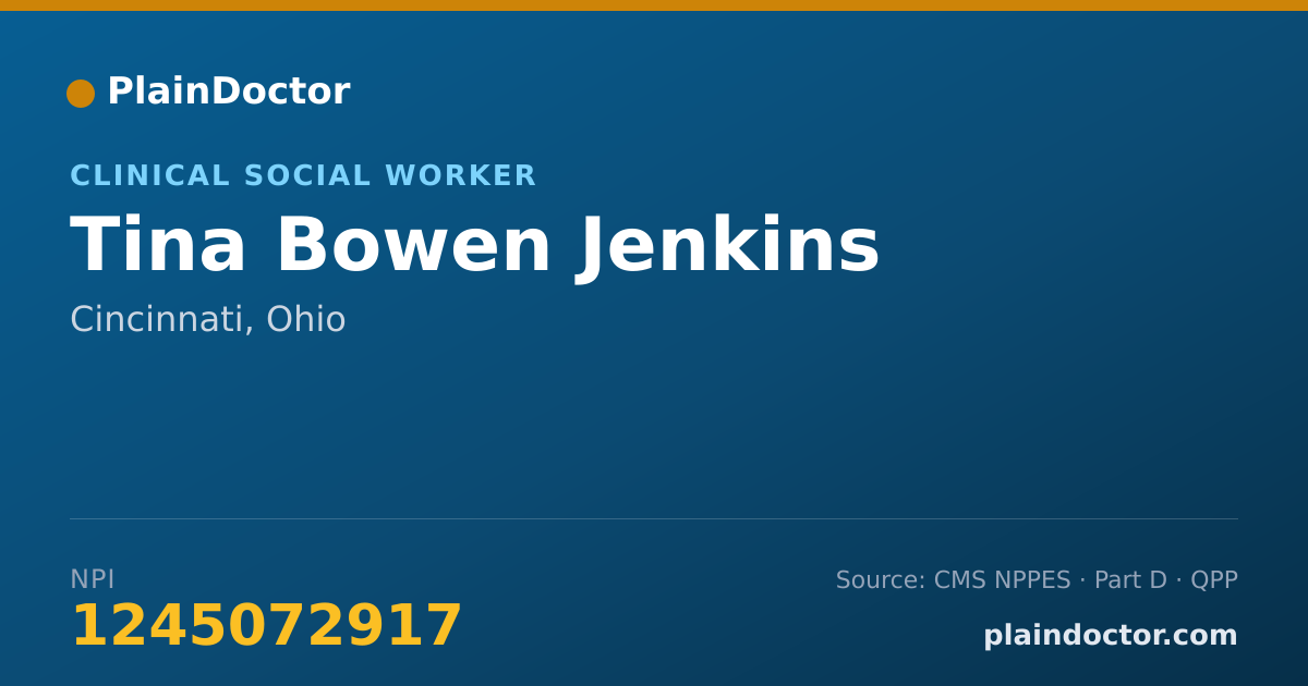Shareable card for Tina Bowen Jenkins - Clinical Social Worker, Cincinnati, OH