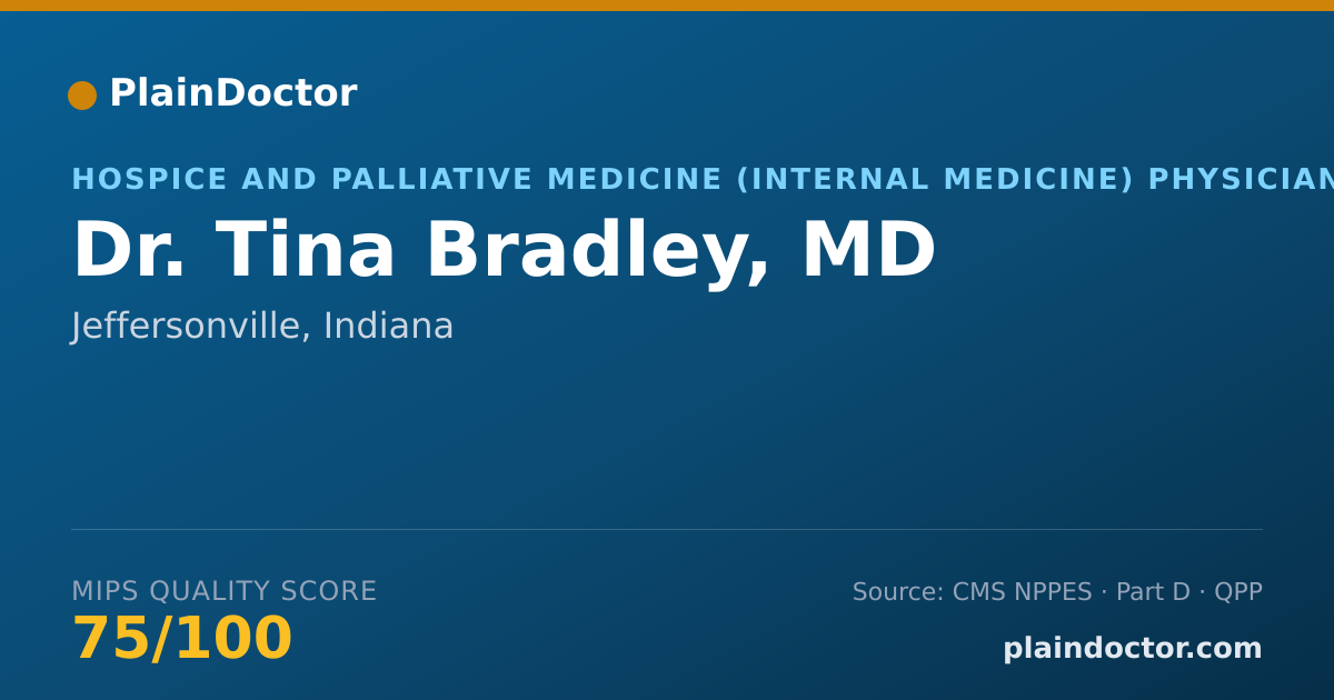 Shareable card for Tina Bradley, MD - Hospice and Palliative Medicine (Internal Medicine) Physician, Jeffersonville, IN