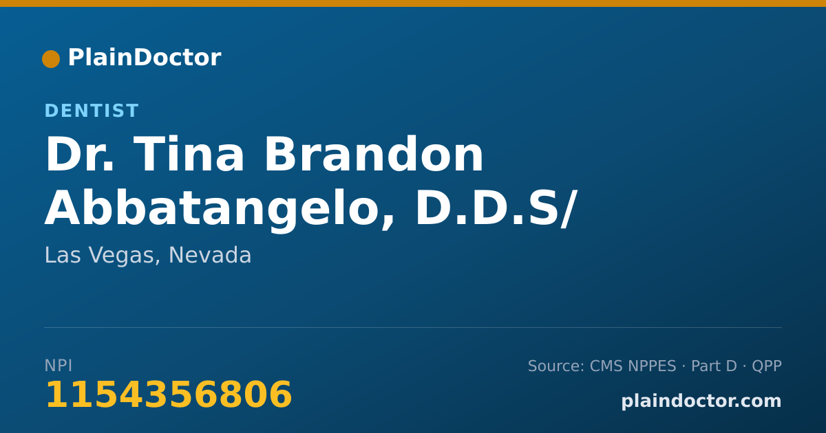 Shareable card for Tina Brandon Abbatangelo, D.D.S/ - Dentist, Las Vegas, NV
