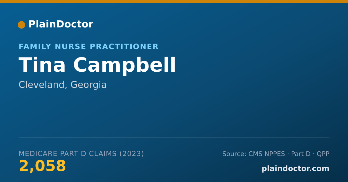 Shareable card for Tina Campbell - Family Nurse Practitioner, Cleveland, GA
