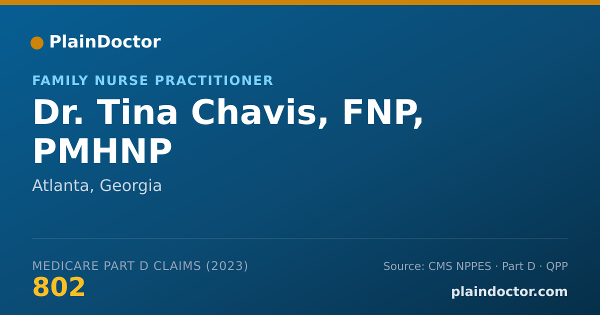 Shareable card for Tina Chavis, FNP, PMHNP - Family Nurse Practitioner, Atlanta, GA