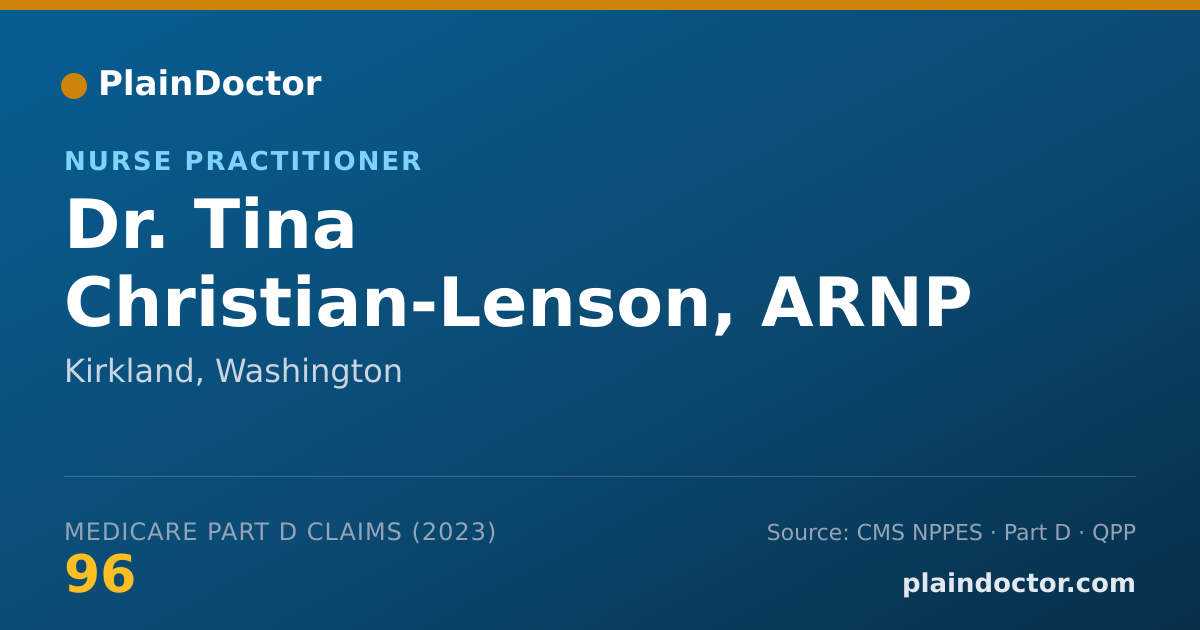 Shareable card for Tina Christian-Lenson, ARNP - Nurse Practitioner, Kirkland, WA