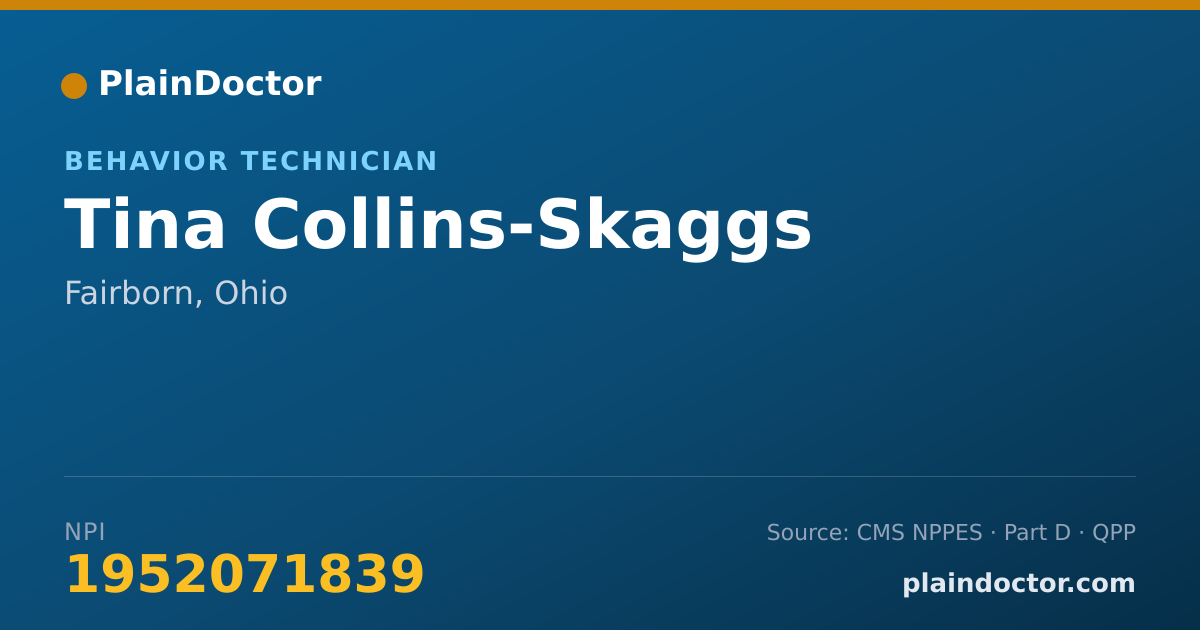 Shareable card for Tina Collins-Skaggs - Behavior Technician, Fairborn, OH
