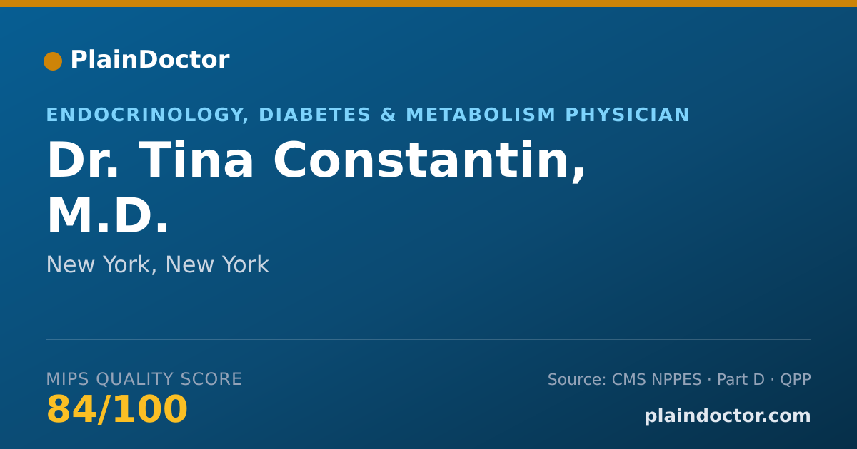 Shareable card for Tina Constantin, M.D. - Endocrinology, Diabetes & Metabolism Physician, New York, NY