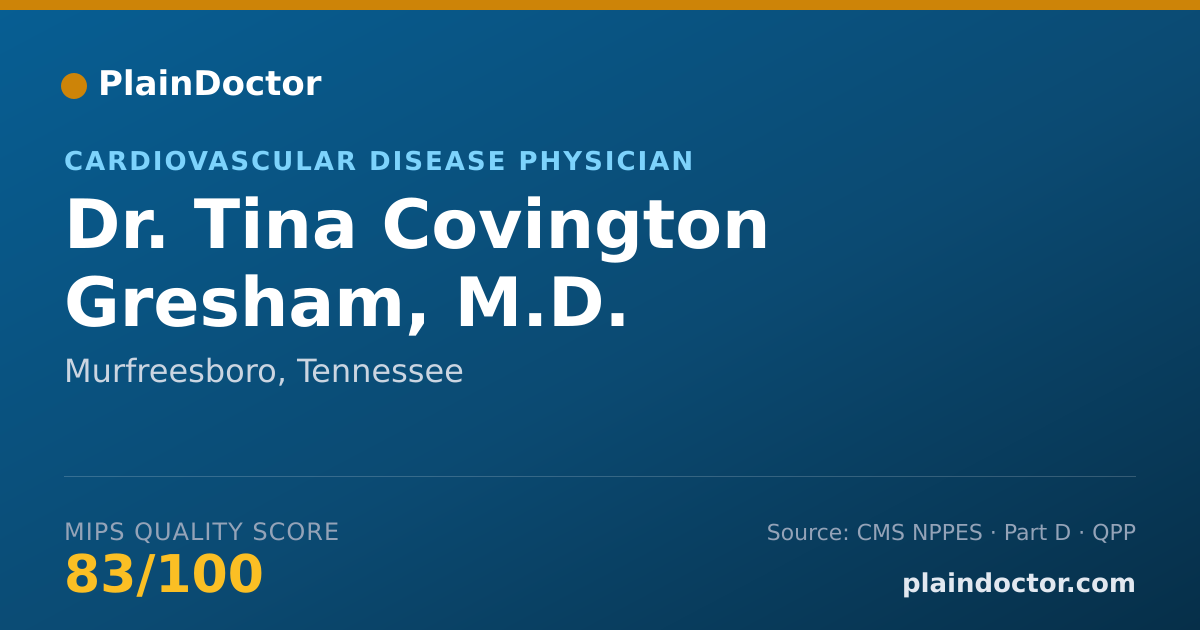 Shareable card for Tina Covington Gresham, M.D. - Specialist, Murfreesboro, TN