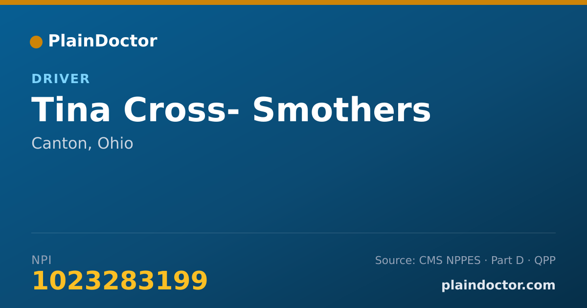 Shareable card for Tina Cross- Smothers - Driver, Canton, OH