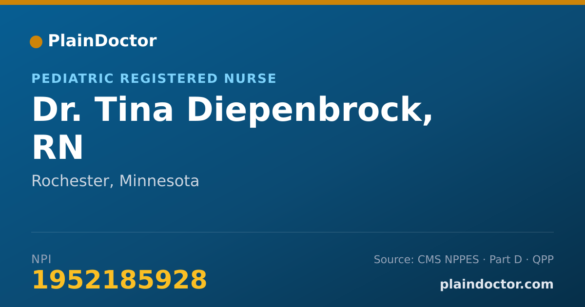 Shareable card for Tina Diepenbrock, RN - Pediatric Registered Nurse, Rochester, MN