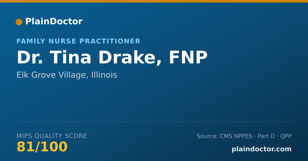Shareable card for Tina Drake, FNP - Family Nurse Practitioner, Elk Grove Village, IL