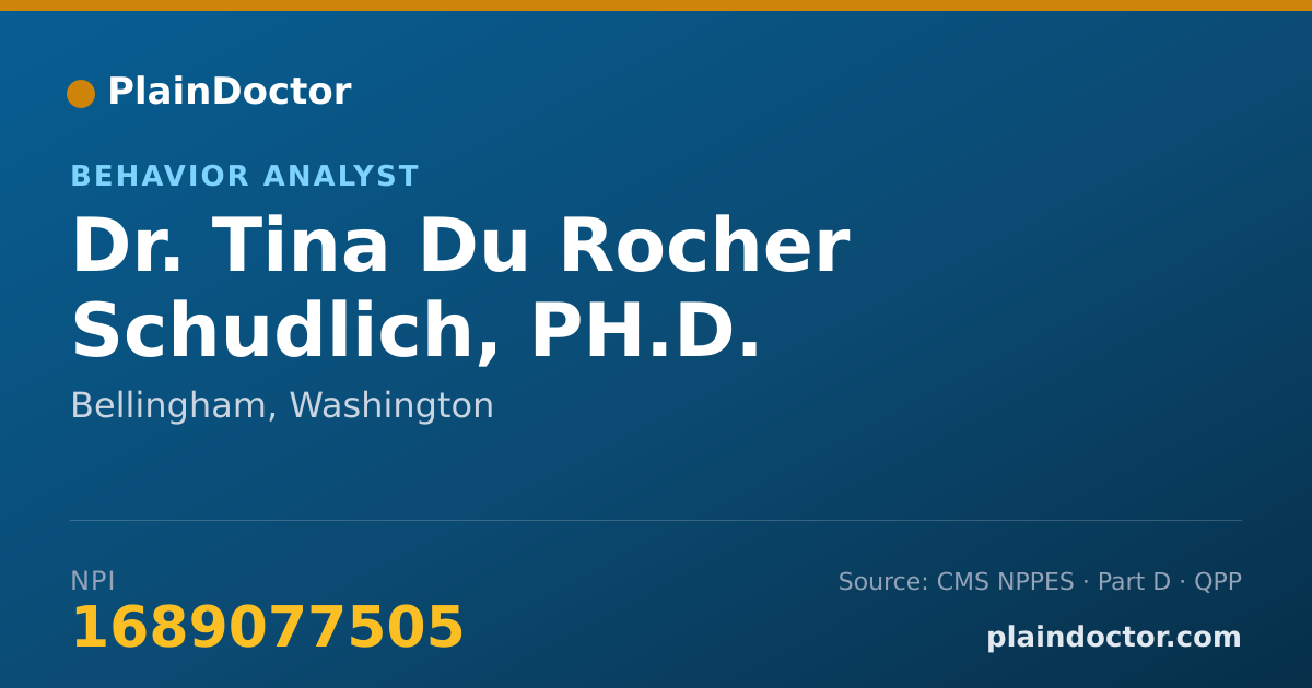 Shareable card for Tina Du Rocher Schudlich, PH.D. - Behavior Analyst, Bellingham, WA
