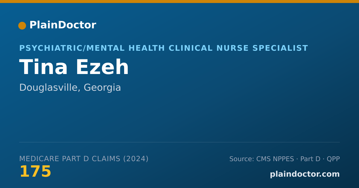 Shareable card for Tina Ezeh - Psychiatric/Mental Health Clinical Nurse Specialist, Douglasville, GA