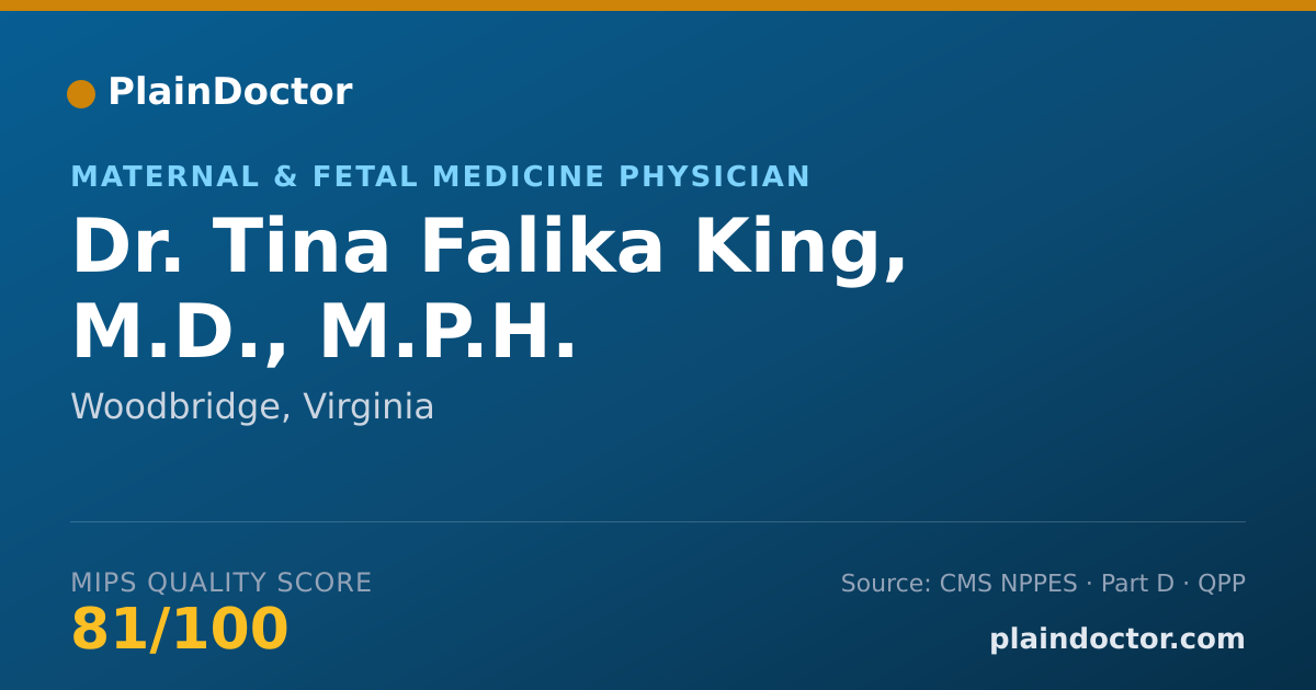 Shareable card for Tina Falika King, M.D., M.P.H. - Maternal & Fetal Medicine Physician, Woodbridge, VA